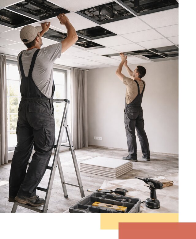 Замена плит подвесного потолка в Шумерле быстро и качественно