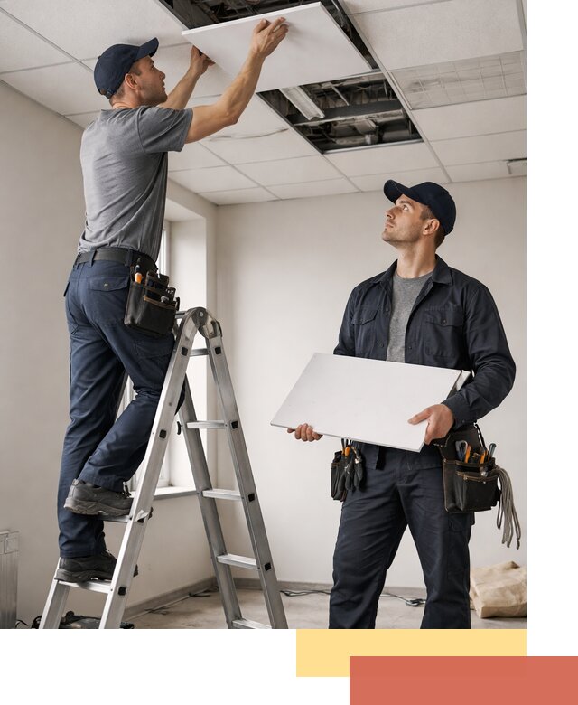 Обслуживание подвесного потолка в Шумерле — ремонт и чистка