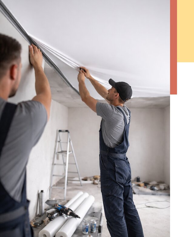 Монтаж матового натяжного потолка в Шумерле от 4888 руб./м² — быстро и недорого | ОТДЕЛОЧНИК-Шмр