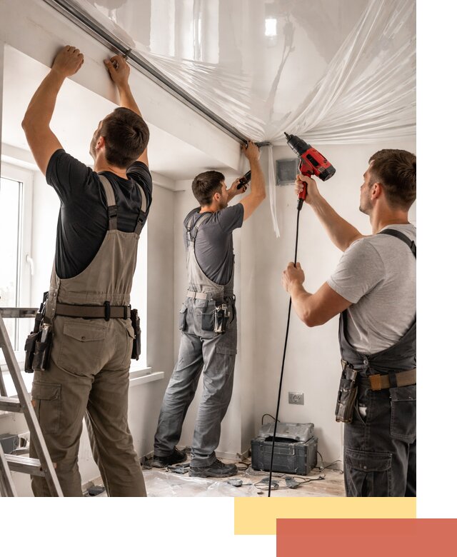 Монтаж глянцевого натяжного потолка в Шумерле быстро и качественно