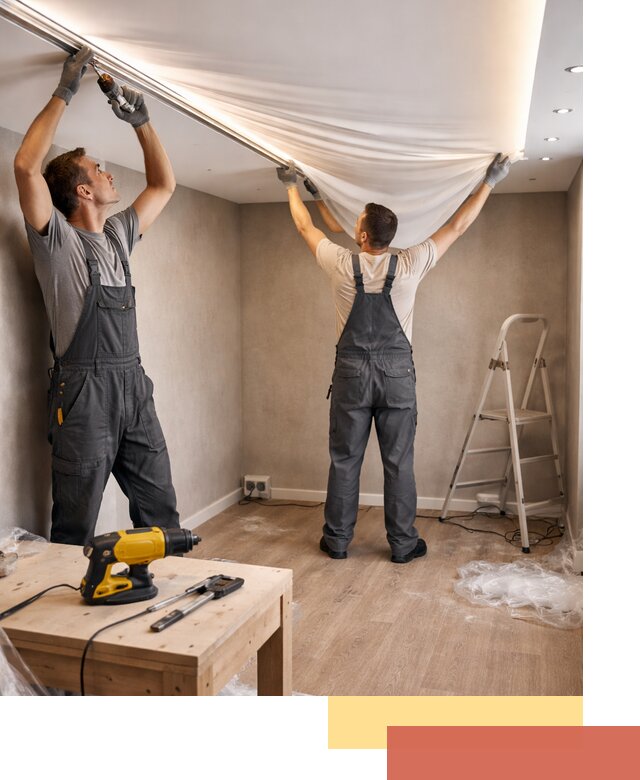 Монтаж натяжного потолка с подсветкой в Шумерле цена и сроки