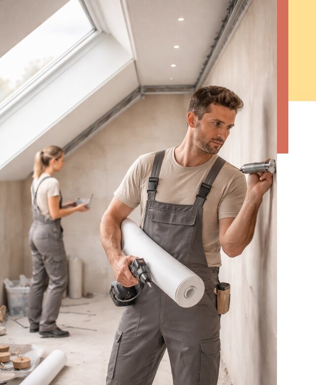 Монтаж натяжного потолка на мансарде в Шумерле от 3802 руб. | ОТДЕЛОЧНИК-Шмр