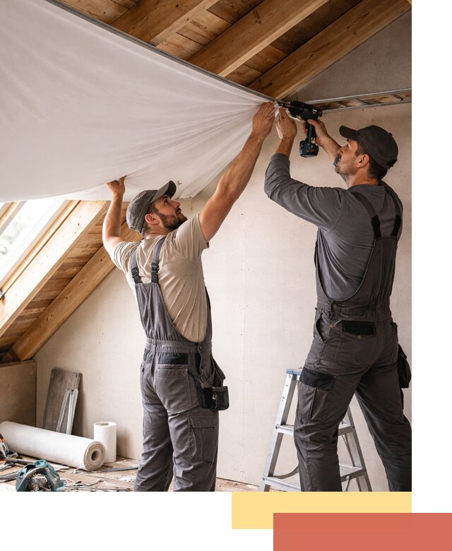 Монтаж натяжного потолка в мансарде в Шумерле