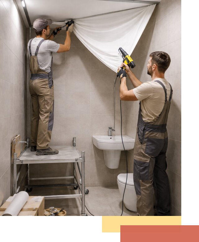 Монтаж натяжного потолка в санузле в Шумерле