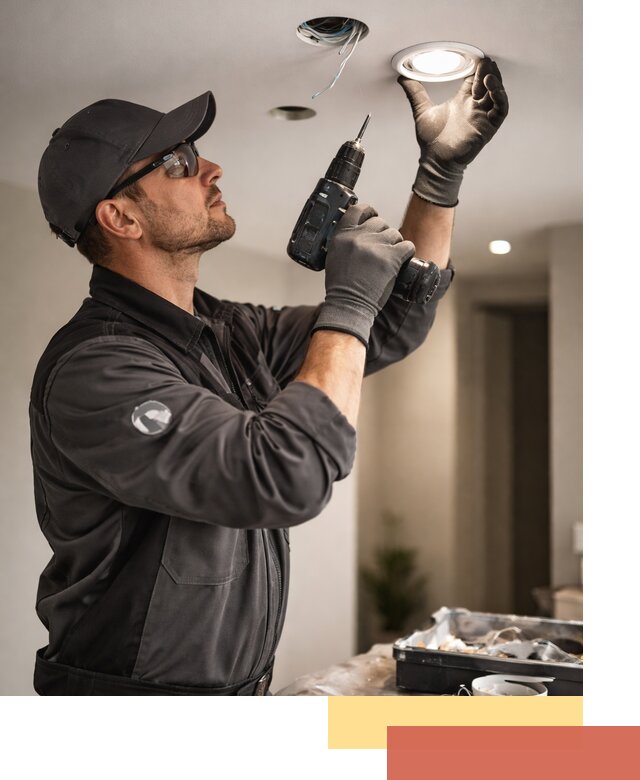 Установка точечных светильников в натяжной потолок в Шумерле