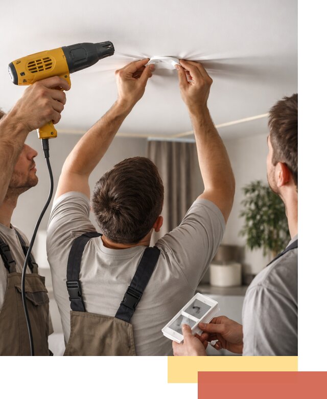 Ремонт прокола полотна натяжного потолка в Шумерле