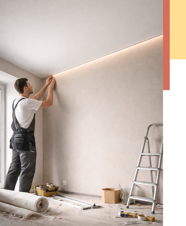 Теневые натяжные потолки в Шумерле от 8908 руб. под ключ | ОТДЕЛОЧНИК-Шмр