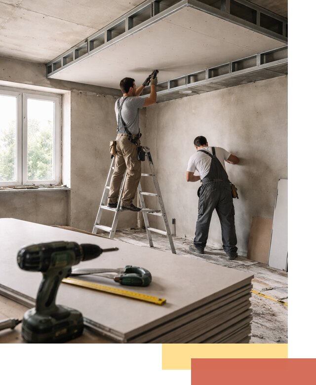 Двухуровневый потолок из гипсокартона в Шумерле