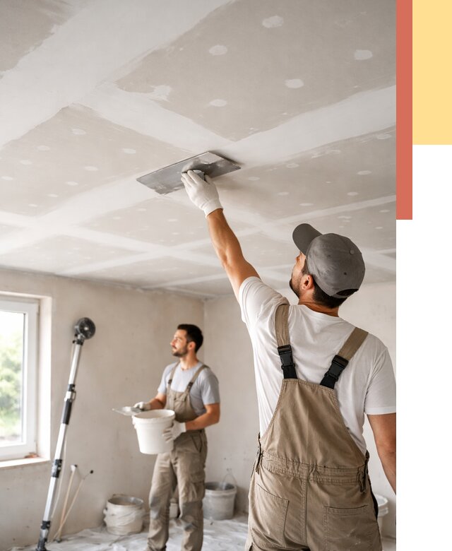 Шпаклевка потолка из гипсокартона в Шумерле от 3476 руб./м2 — услуги под ключ | ОТДЕЛОЧНИК-Шмр
