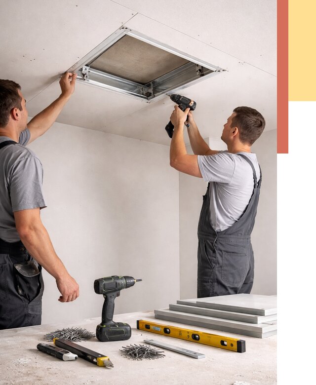 Установка люка в потолок ГКЛ в Шумерле от 2716 руб. под ключ | ОТДЕЛОЧНИК-Шмр