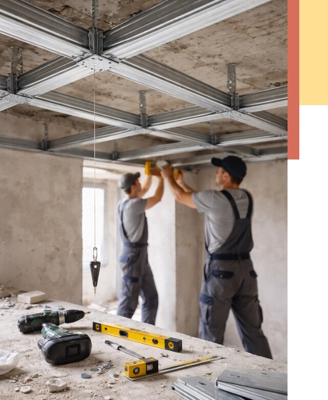 Монтаж каркаса потолка из профиля в Шумерле от 4888 руб. — услуги ОТДЕЛОЧНИК-Шмр