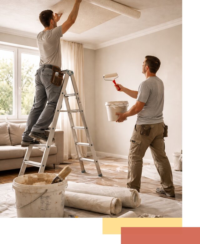 Поклейка обоев на потолок в Шумерле — качественно и быстро