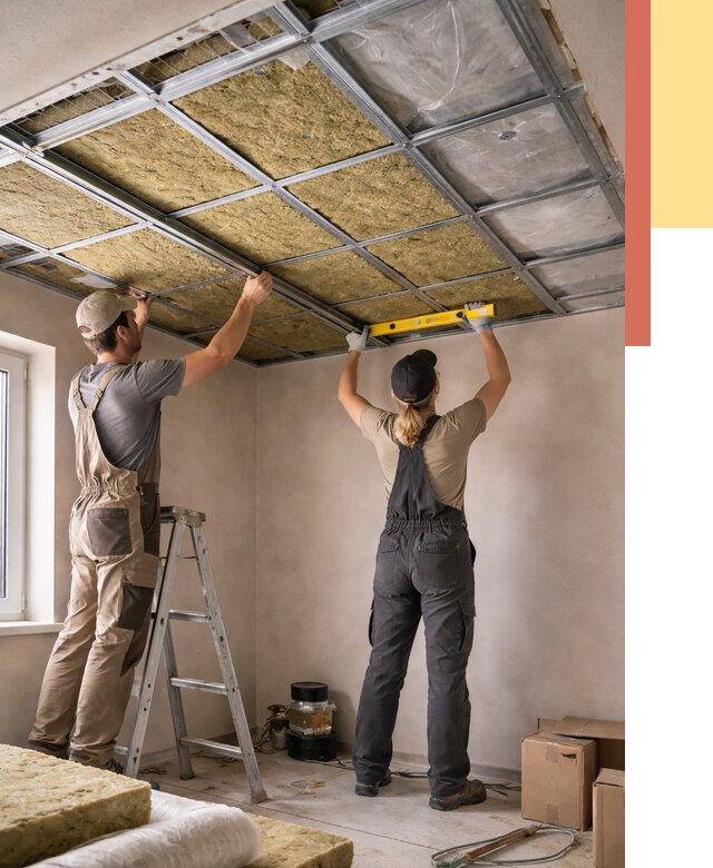 Шумоизоляция потолка в Шумерле от 1358 руб. под ключ — услуги ОТДЕЛОЧНИК-Шмр